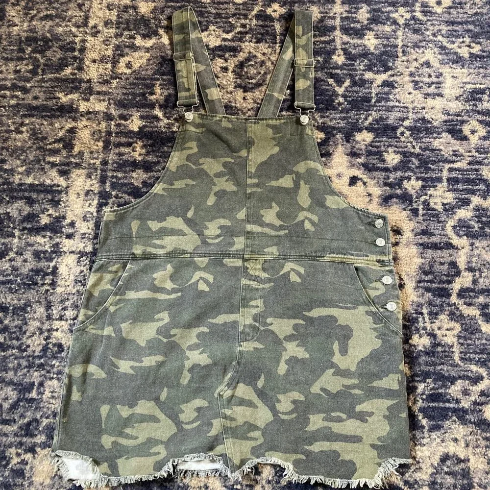 Oddy Camo Camouflage Overall Dress with suspenders - Size 1XL - Cotton/Denim - Picture 3 of 7